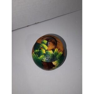 Haiti‎ wood pot souvenir hand painted